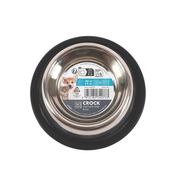 M-Pets Crock Kedi ve Köpekler için Paslanmaz Çelik Mama ve Su Kabı XS