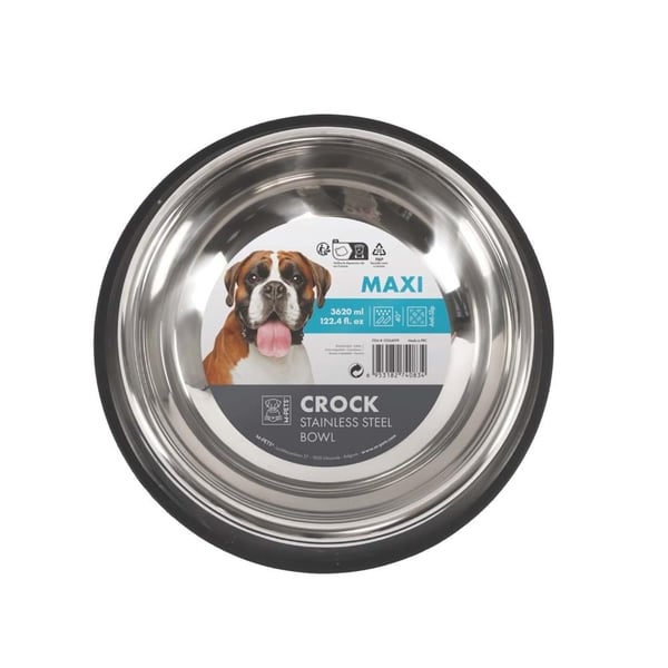 M-Pets Crock Paslanmaz Çelik Köpek Mama Kabı 36.5x36.5x8.5 cm