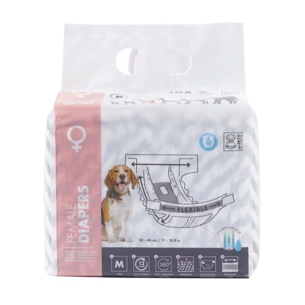 M-Pets Diapers Dişi Köpekler İçin Külot Bez 30x42.5 cm 10'lu M