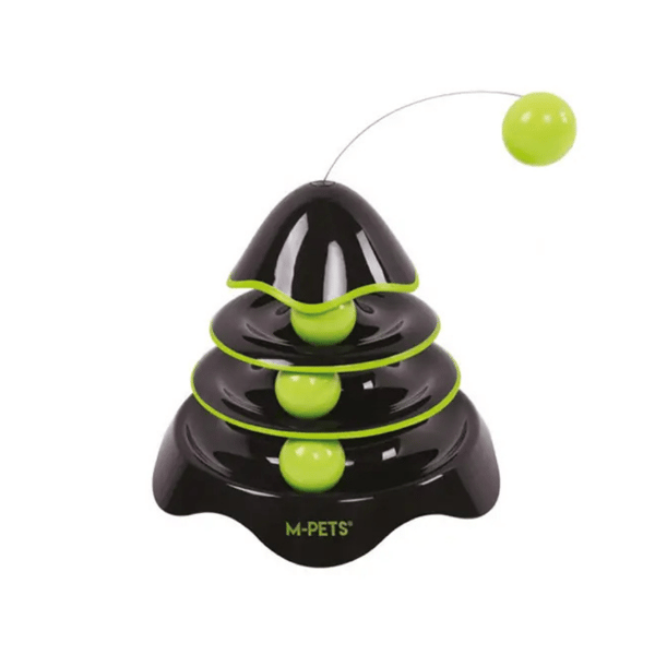 M-Pets Rocket Play Tower Toplu Kule Kedi Oyuncağı Siyah-Yeşil