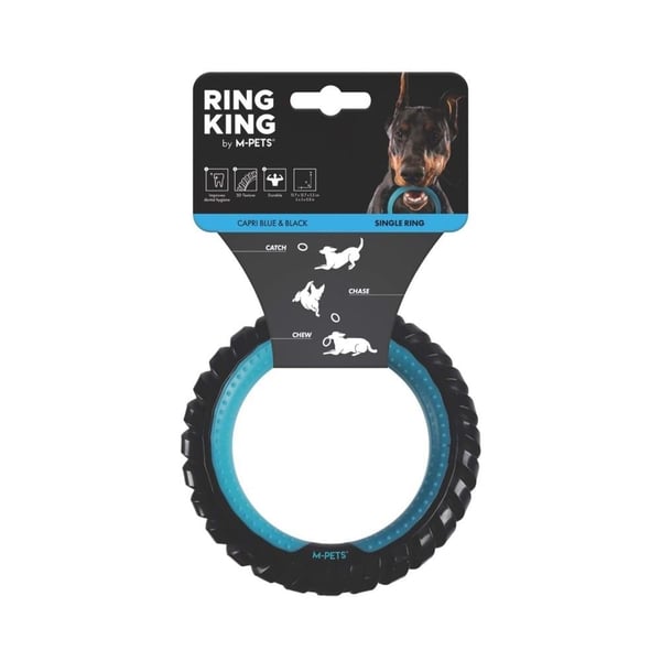 M-Pets Single Ring King Köpek Oyuncağı Mavi