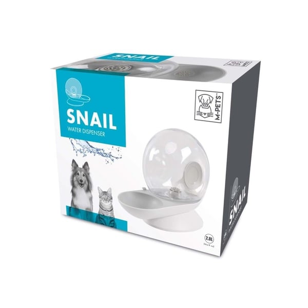 M-PETS SNAIL Hazneli Su Kabı Beyaz 2800 ml