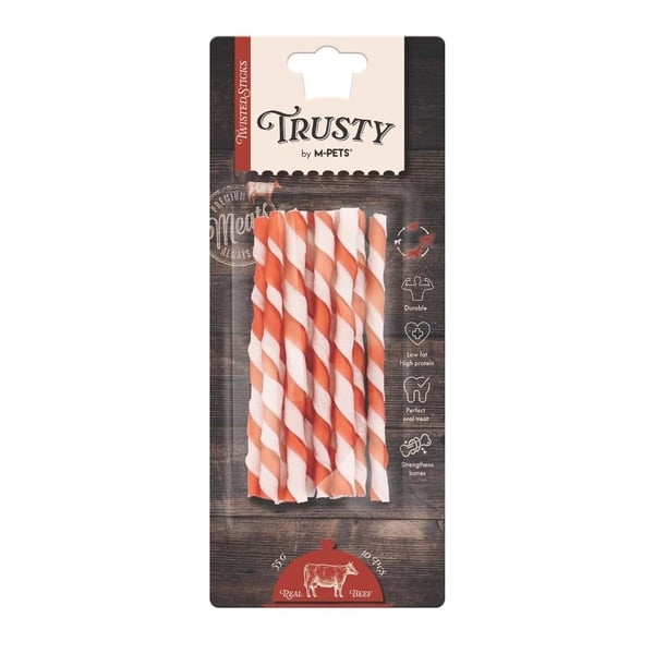 M-Pets Trusty Twisted Sticks Sığır Etli Köpek Ödül Çubuğu 12.7 cm 10'lu