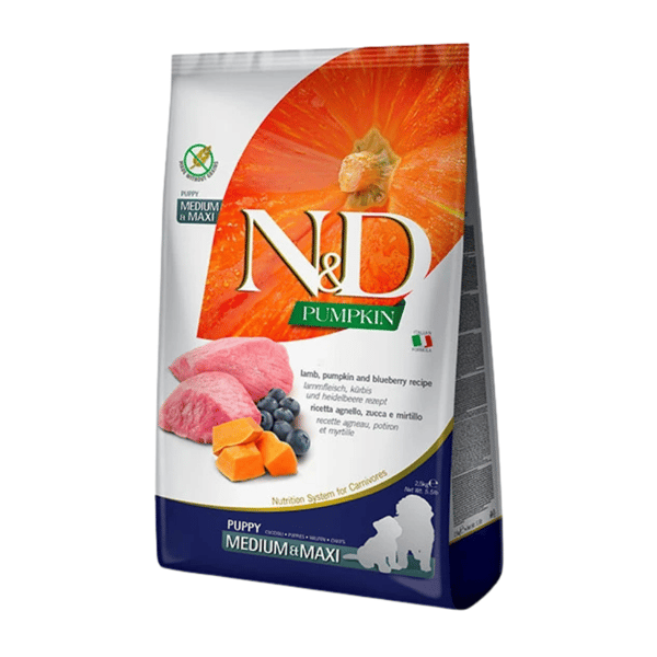 N&D Tahılsız Bal Kabaklı ve Kuzu Etli Medium Maxi Yavru Köpek Maması 12Kg