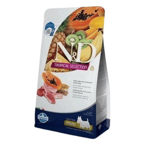 N&D Tropical Selection Kuzu Etli ve Tropikal Meyveli Mini Irk Yetişkin Köpek Maması 1,5kg