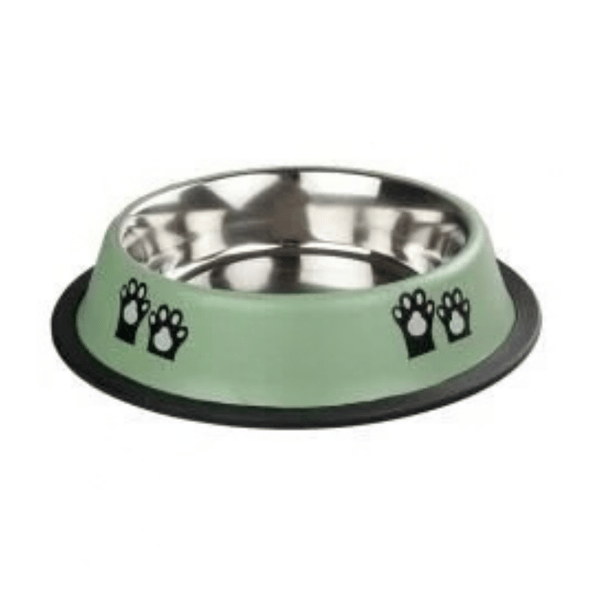 Oripet Kedi Desenli Yeşil Çelik Mama Kabı 16 Oz 15.5 cm