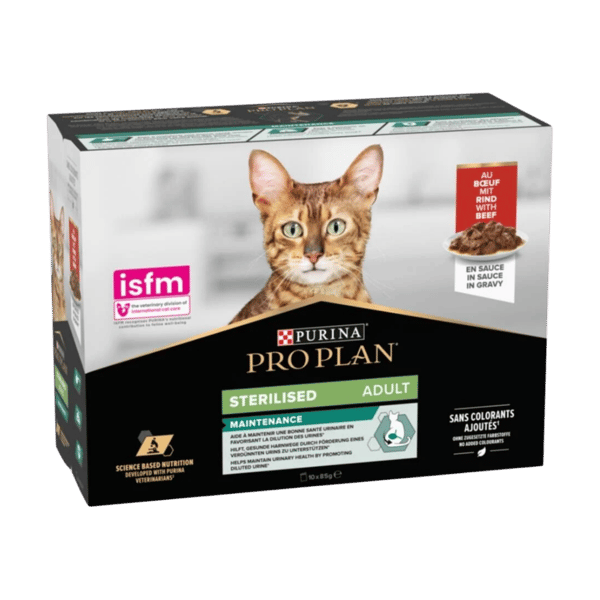 Pro Plan Pouch Sos İçinde Sığır Etli Kısırlaştırılmış Kedi Konservesi 10x85gr