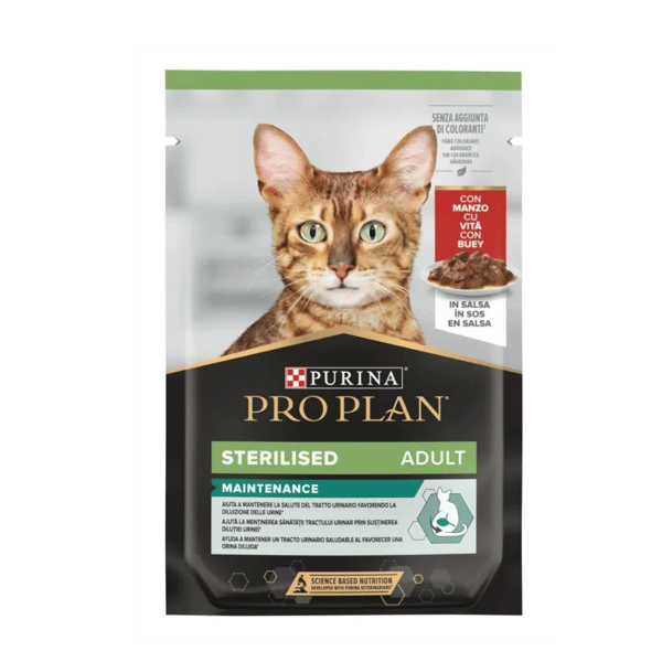 Pro Plan Pouch Sos İçinde Sığır Etli Kısırlaştırılmış Kedi Konservesi 85gr