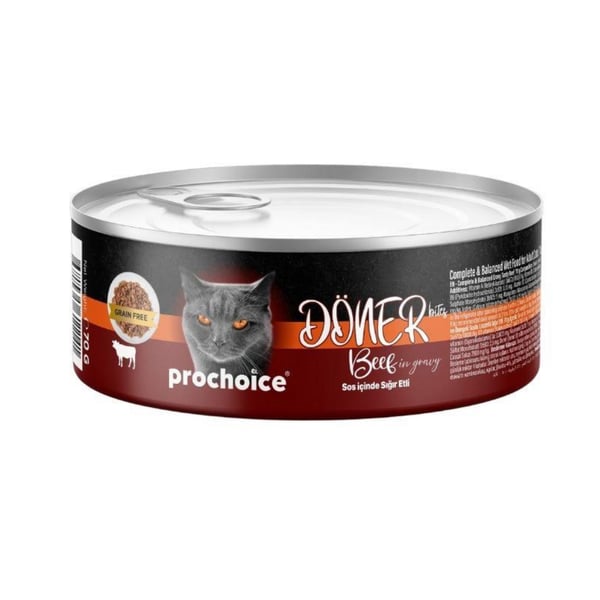 ProChoice Döner Bites Sos İçinde Sığır Etli Yetişkin Kedi Konservesi 70 gr