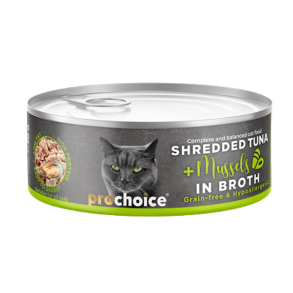 Prochoice Özel Sos İçerisinde Tiftiklenmiş Taze Ton Balıklı Ve Kalamarlı Yetişkin Kedi Konservesi 70 gr