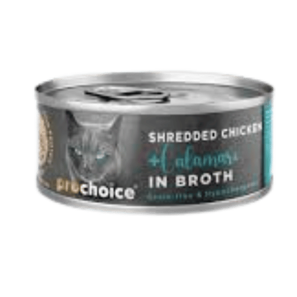 ProChoice Sos İçinde Tiftiklenmiş Tavuk Etli ve Kalamarlı Tahılsız Yetişkin Kedi Konservesi 70gr