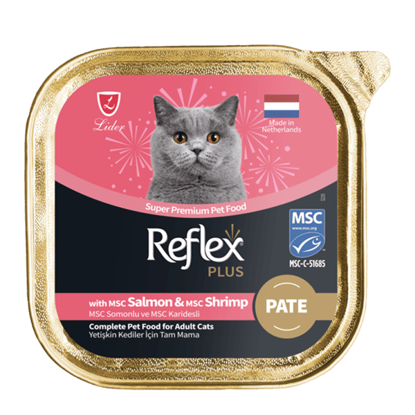 Reflex Plus Ezme Somonlu ve Karidesli Yetişkin Kedi Yaş Maması 85gr