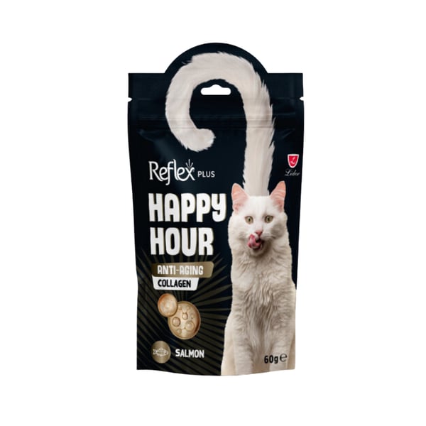 Reflex Plus Happy Hour Anti-Aging Collagen Somonlu Kedi Ödül Maması 60 gr