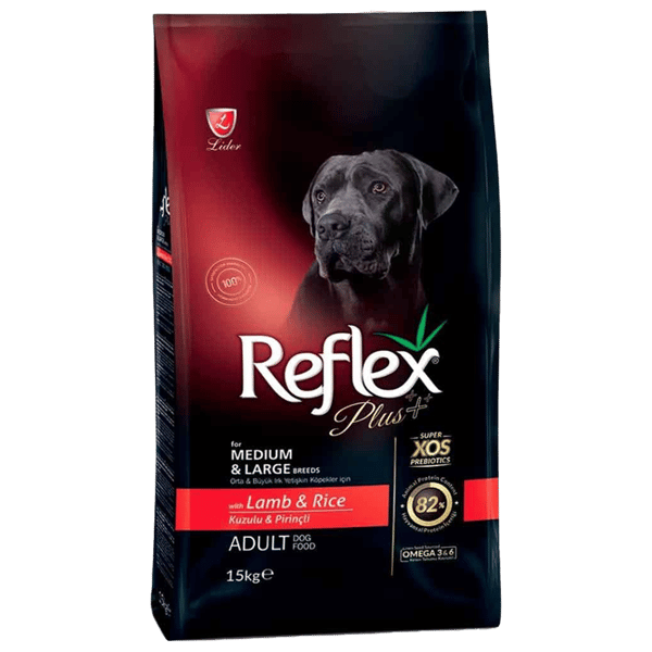 Reflex Plus Orta ve Büyük Irk Kuzu Etli Yetişkin Köpek Maması 15kg