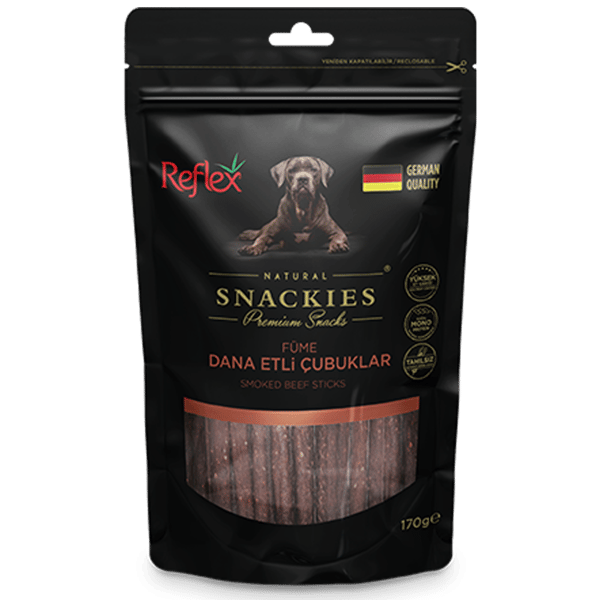 Reflex Snackies Natural Füme Dana Etli Tahılsız Köpek Ödül Çubuğu 170gr