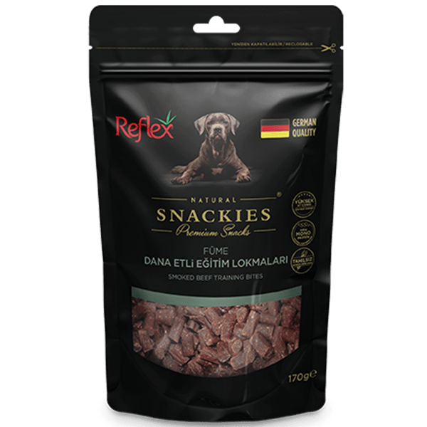 Reflex Snackies Natural Füme Dana Etli Tahılsız Köpek Eğitim Lokmaları 170gr