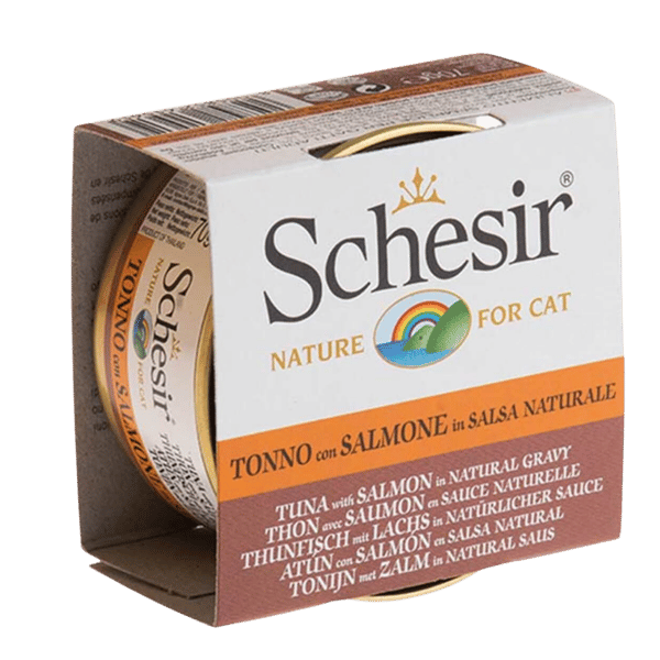 Schesir Broth Ton Balıklı ve Somonlu Et Suyunda Yetişkin Kedi Konservesi 70gr