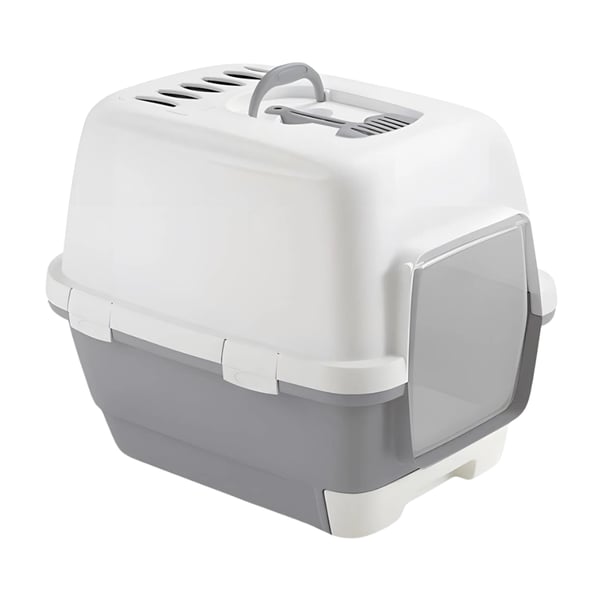 Stefanplast Cathy Clever Smart Çekmeceli Kapalı Kedi Tuvaleti Gri 58x45x48cm