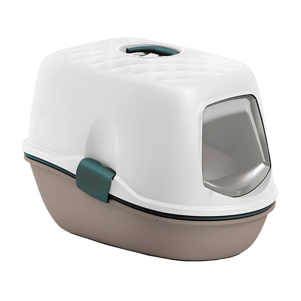 Stefanplast Furba Top Chıc Kapalı Elekli Kedi Tuvaleti Gri Beyaz 58.5x39.4x42cm