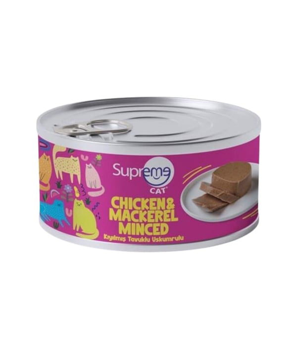 Supreme Tavuk Etli ve Uskumru Kıyılmış Kedi Yaş Maması 85 Gr