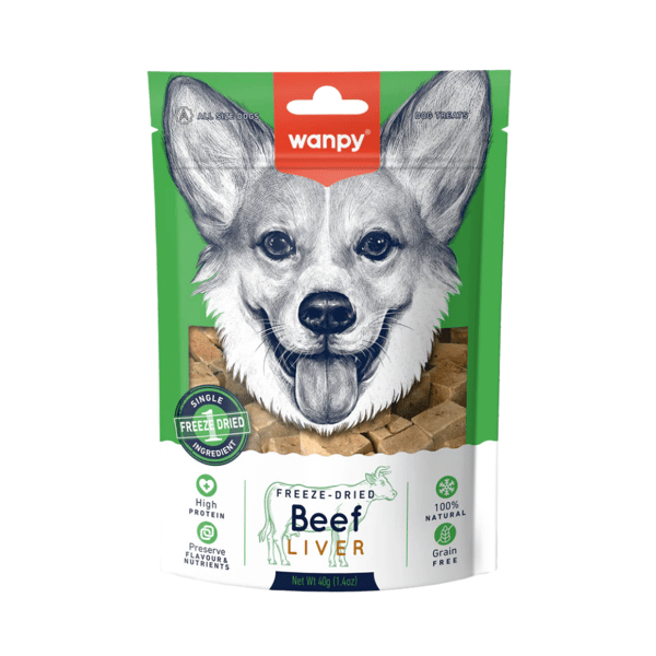 Wanpy Freeze-Dried Kurutulmuş %100 Dana Ciğeri Köpek Ödül 40 gr