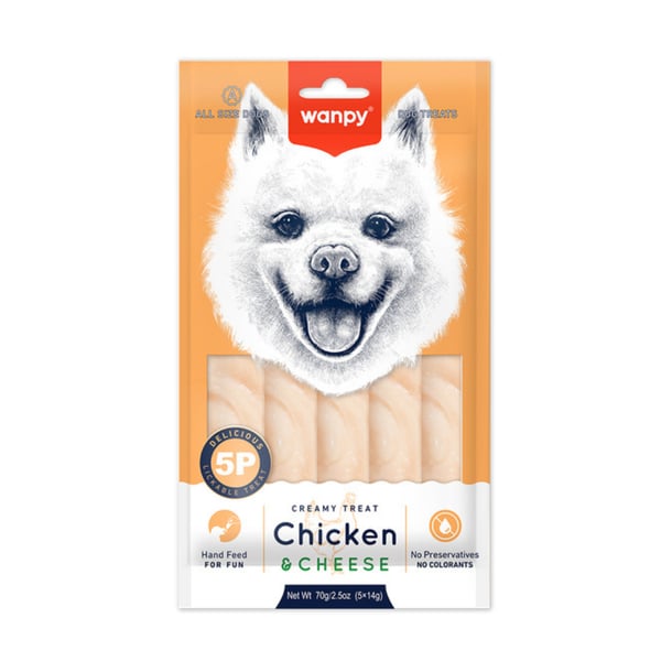Wanpy Tavuklu Ve Peynirli Krema Köpek Ödülü 5x14 gr