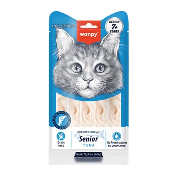 Wanpy Ton Balıklı 7+ Yaş Kedi Krema Ödülü 5 x 14 gr