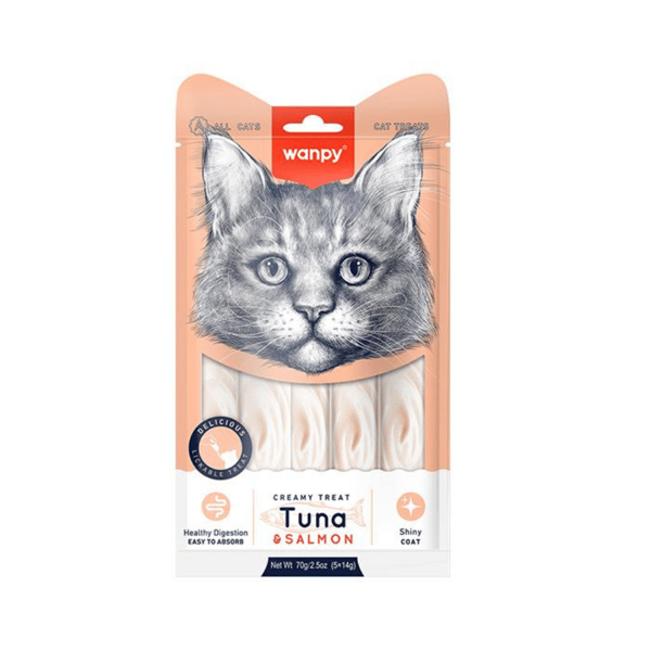 Wanpy Ton Balıklı ve Somonlu Krema Kedi Ödülü 5x14gr