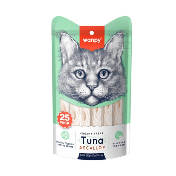Wanpy Ton Balıklı&Deniz Taraklı 25x14 gr Krema Kedi Ödülü
