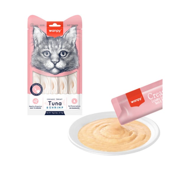 Wanpy Ton Balıklı&Karidesli Kedi Krema Ödülü 5x14 gr