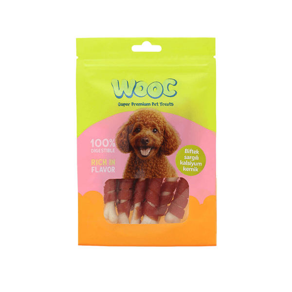 Wooc Biftek Sargılı Kalsiyumlu Kemik Köpek Ödül Maması 80gr