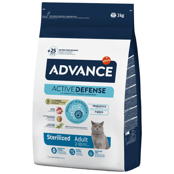 AdvanceSterilised Hindili Kısırlaştırılmış Yetişkin Kedi Maması3kg
