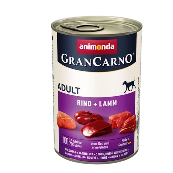 Animonda Gran Carno Sığır Etli ve Kuzu Etli Yetişkin Köpek Konservesi 400gr