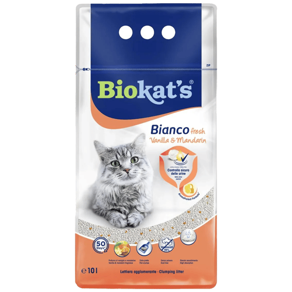 Biokat's Bianco Vanilya ve Mandalina Kokulu Kedi Kumu 10lt