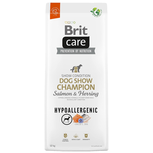 Brit Care Hipoalerjenik Dog Show Champion Somon ve Ringa Balıklı Yetişkin Köpek Maması 12kg