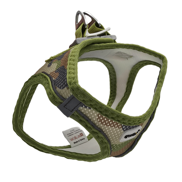 Ewox Air Mesh Yeşil Kamuflaj Desenli Göğüs Tasması M