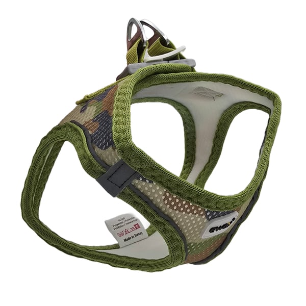 Ewox Air Mesh Yeşil Kamuflaj Desenli Göğüs Tasması XS