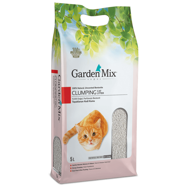 Garden Mix İnce Taneli Topaklaşan Kokusuz Doğal Kedi Kumu 5lt