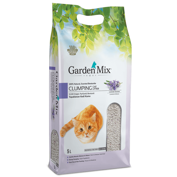 Garden Mix İnce Taneli Topaklaşan Lavantalı Doğal Kedi Kumu 5lt