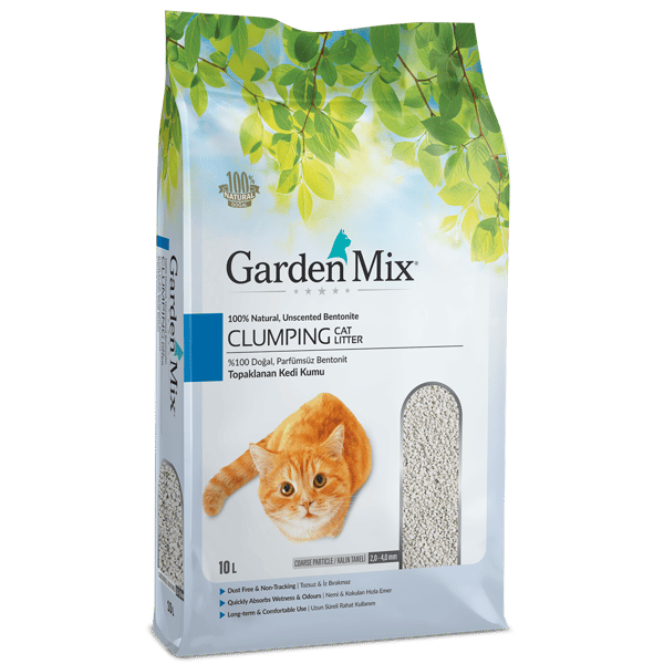 Garden Mix Kalın Taneli Topaklaşan Kokusuz Doğal Kedi Kumu 10lt