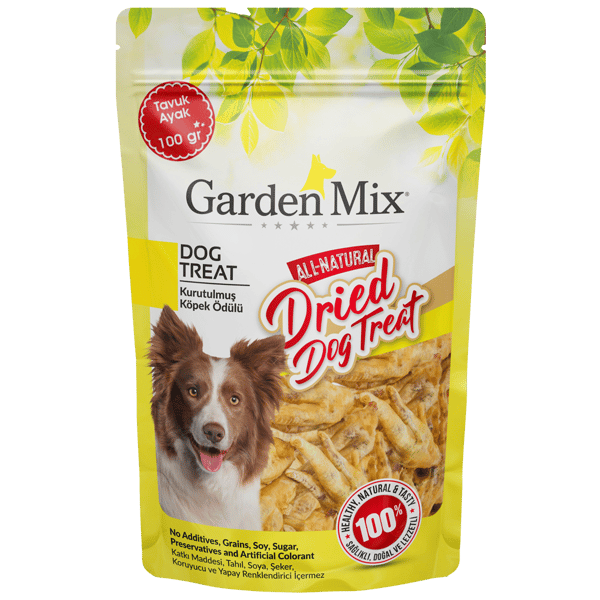 Garden Mix Kurutulmuş Tavuk Ayak Köpek Ödül Maması 100gr