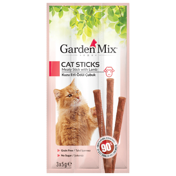 Garden Mix Kuzu Etli Tahılsız Kedi Ödül Çubuğu 3x5gr