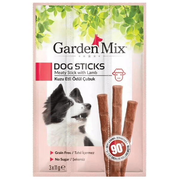 Garden Mix Kuzu Etli Tahılsız Köpek Ödül Çubuğu 3x11gr