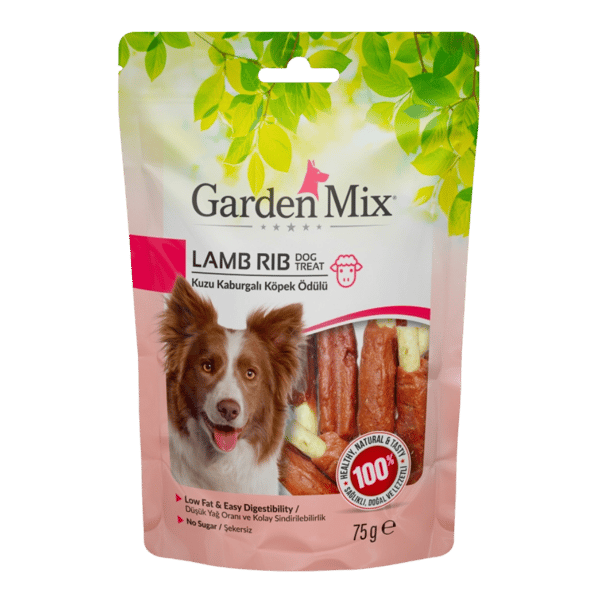 Garden Mix Kuzu Kaburgalı Köpek Ödülü 75 Gr