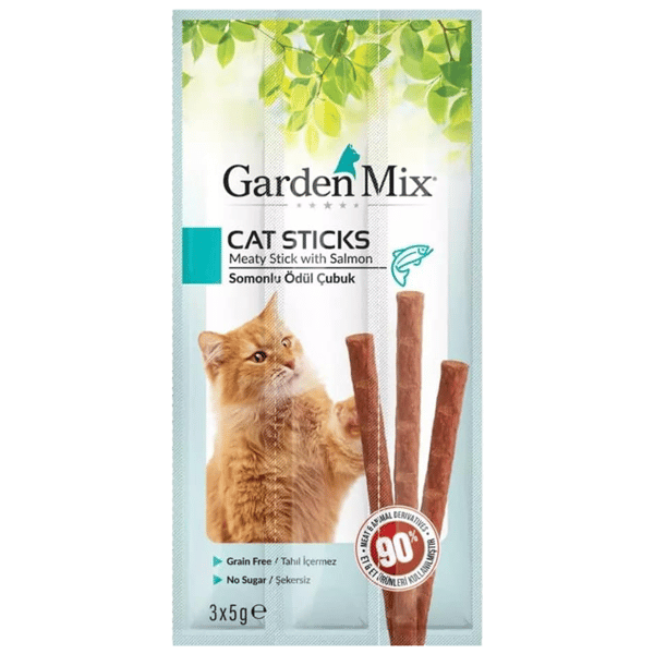 Garden Mix Somonlu Tahılsız Kedi Stick Ödül 3x5gr