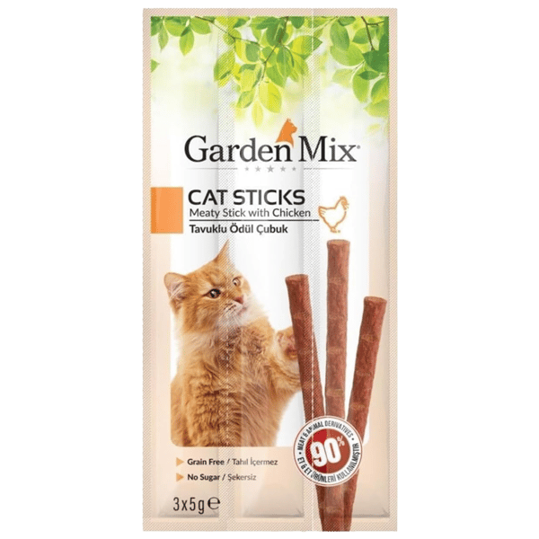 Garden Mix Tavuklu Tahılsız Kedi Ödül Çubuğu 3x15gr