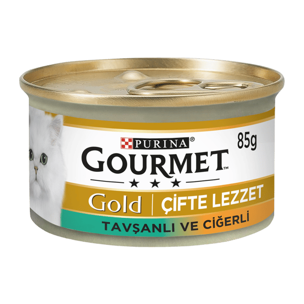 Gourmet Gold Tavşanlı ve Ciğerli Parça Etli Kedi Konservesi 85gr