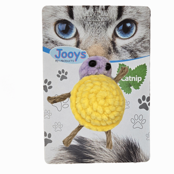 Jooys Hasır Ayaklı Kadife Kaplumbağa Kedi Oyuncağı Sarı