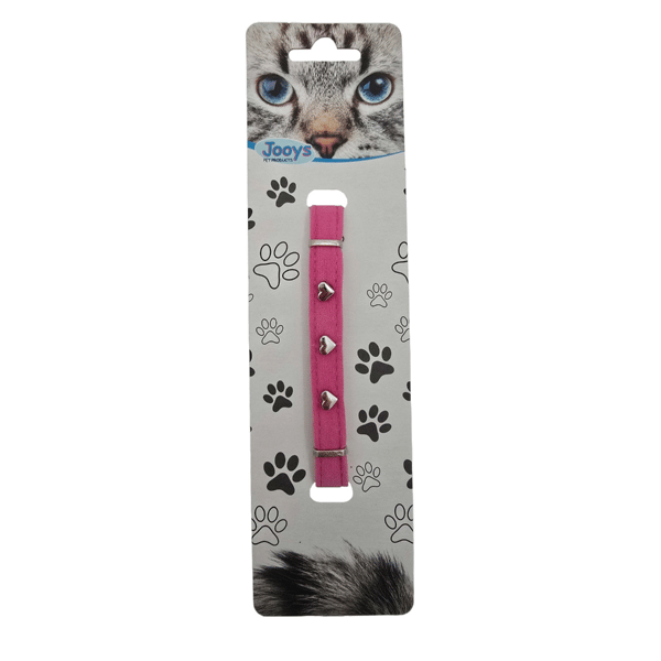 Jooys Kadife Zilli Kalpli Kedi Boyun Tasması Pembe