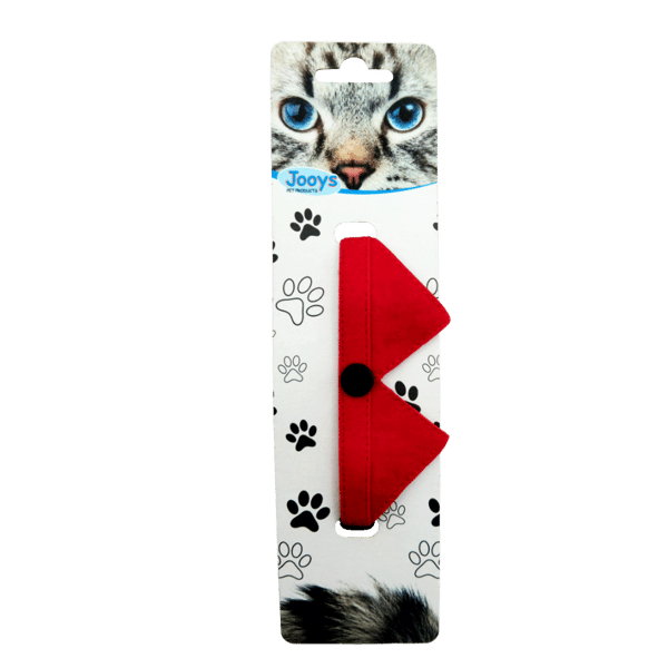 Jooys Kadife Zilli Yakalı Kedi Boyun Tasması Kırmızı